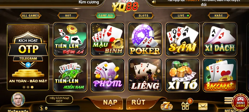 Tận hưởng game bài Mậu Binh có 1 không 2 tại Yo88