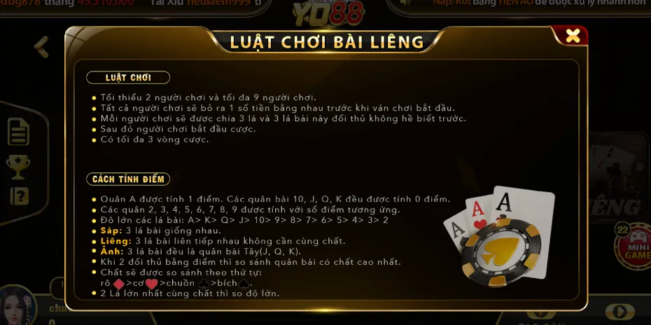 Cách tính điểm cụ thể anh em cần biết khi chinh phục game Liêng