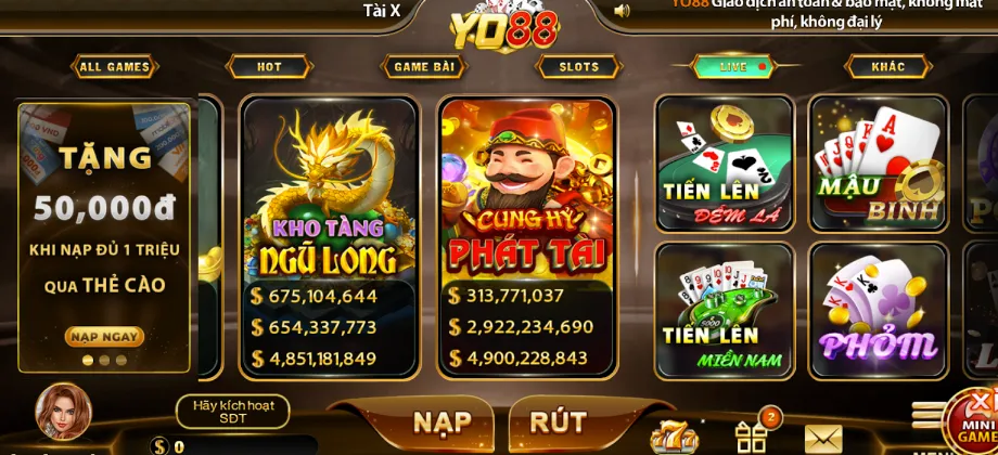 Tận hưởng slot game Cung Hỷ Phát Tài đình đám Yo88